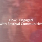 How I Engaged with Festival Communities