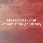 My Favorite Local Venues Through History