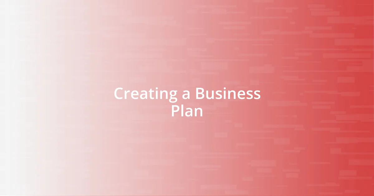 Creating a Business Plan